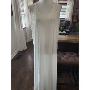 Carmen Marc Valvo Size 1X Maxi Dress‎ Ivory Shift Tank Rhinestone NWT